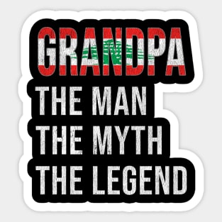 Grand Father Lebanese Grandpa The Man The Myth The Legend - Gift for Lebanese Dad With Roots From  Lebanon Sticker